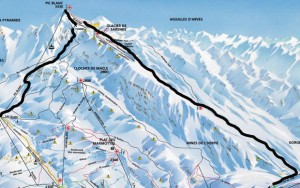 Piste map showing Pic Blanc and Sarenne Glacier Runs